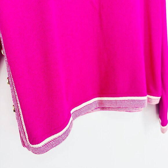 St. John Vintage Pink Santana Knit Long Sleeve Button Side Turtle Neck Sweater M - Picture 6 of 9